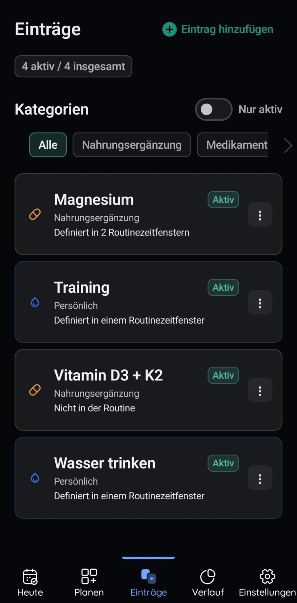 VitaFlow-Elementverwaltung