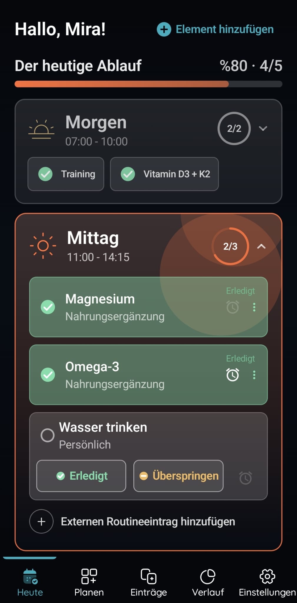 Ansicht des heutigen VitaFlow-Ablaufs